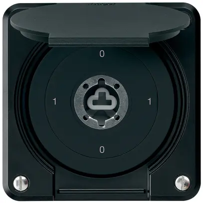 Interrupteur à clé ENC robusto IP55 avec clapet sans cylindre S0/3P noir p.combi 