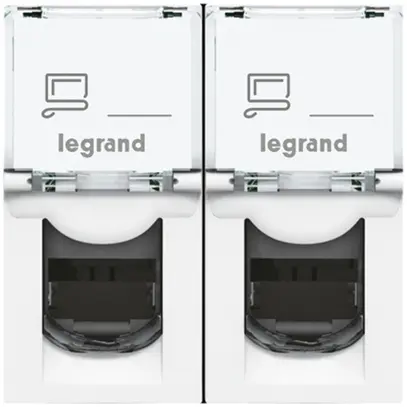 Prise INC MOS UTP 2×RJ45 blanc cat.5e 1mod. 
