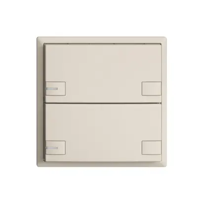 Poussoir univ. ENC 2×2t EDIZIOdue crema, avec LED 