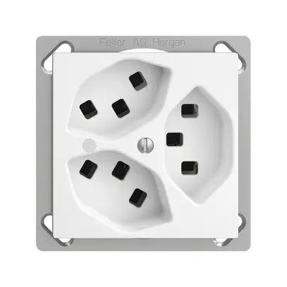 Presa INS 3×T23 16A bianco con LED verde EDIZIOdue 