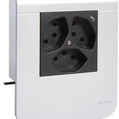 Supporto d'apparecchio Hager per SL20055 decorazione alluminio, 3×T13 1×S 