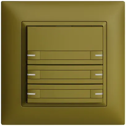 Poussoir ENC KNX 6× EDIZIOdue olive RGB avec LED avec insert papier 