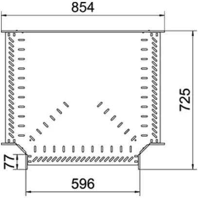 T-Stück BET RT 110×600mm Edelstahl A2 blank 