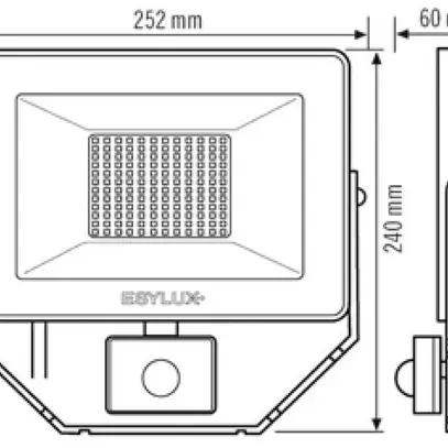 Proiettore LED ESYLUX AFL BASIC, 50W 4000K 5000lm 240×60×230mm IP65, nero 