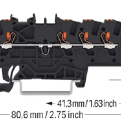 Durchgangs-Reihenklemme WAGO TOPJOB S 1.5mm² 24A Push-in 5×1 TH35 schwarz 