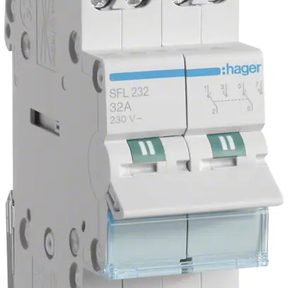 Inverseur AMD Hager SFL 32A 230V 0 fermeur 0 ouvreur 2 inverseur 2UM 