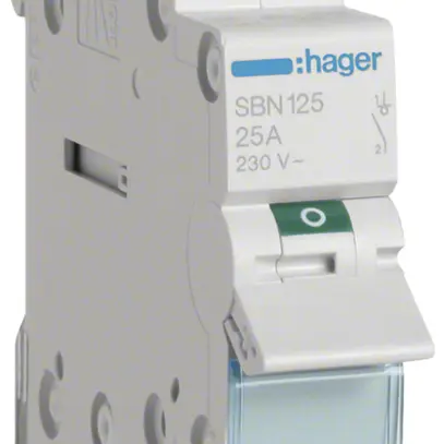 Interruttore AMD Hager 25A 230V 1 chiusura 0 apertura 0 invertitore 1UM 