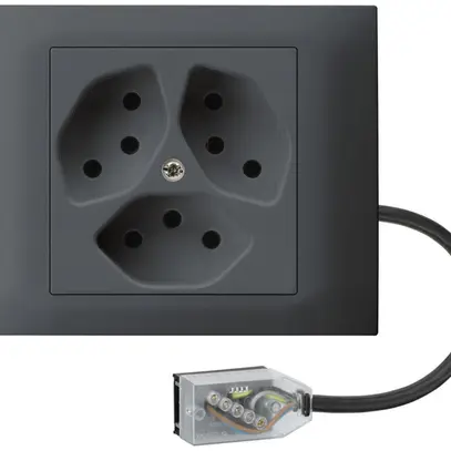 Presa INS kallysto 3×T13 L3 antracite, per cavo piatto Technofil 