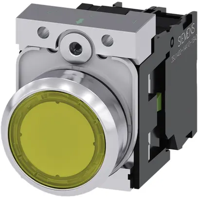 Pulsante luminoso Siemens SIRIUS ACT c.supporto+LED 1Ch giallo metallo lucido 