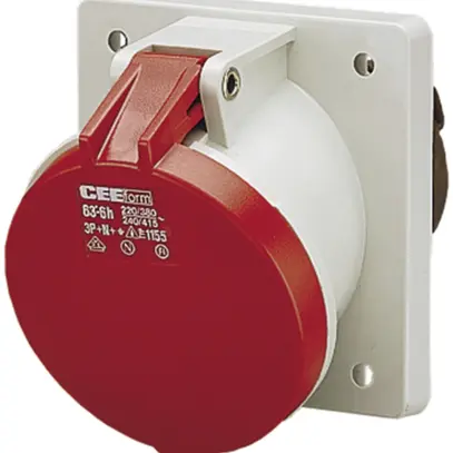 Prise INC Mennekes 63A 3LNPE rouge 