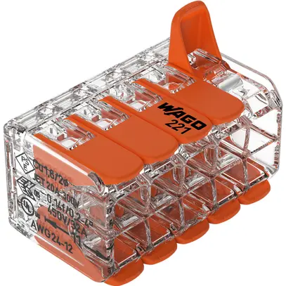 Morsetto di connessione WAGO 10L 0.14…4mm² con leva ar trasparente 