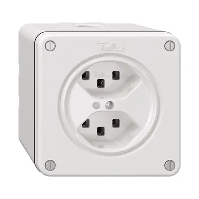 Prise NAPU NEVO, 2×T23, a.LED, blanc 