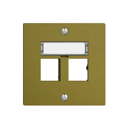 Kit montaggio EDIZIOdue uscita dritta, per 2×RJ45 freenet, olive 