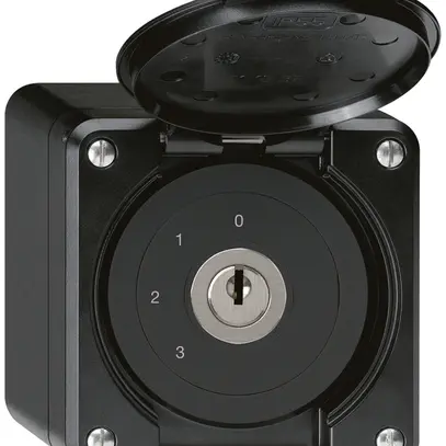 Interrupteur à clé AP avec clapet robusto IP55 S5/1P noir 