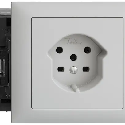 EB-Steckdose EDIZIOdue T15 hellgrau 49…69mm Snap 