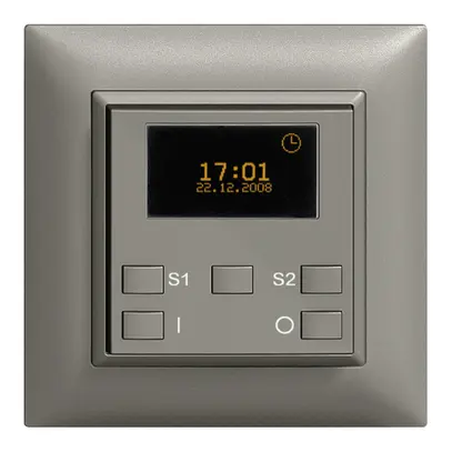 Minuteur astro. ENC ON-OFF 1c/2t ZEP EDIZIOdue gris foncé 