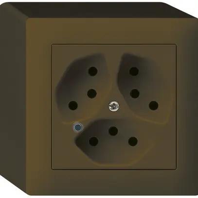 Presa AP Hager kallysto 3×T13 illuminato Q marrone 