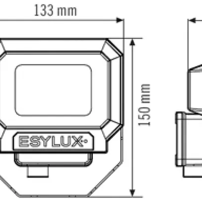 Proiettore LED ESYLUX OFL SUN, 10W 3000K 800lm 133×75×150mm IP65, bianco 