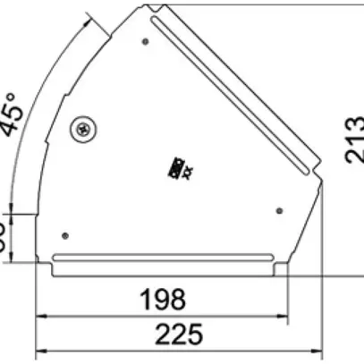 Coperchio BET RBD 45° 200×225mm acciaio zincato a nastro 