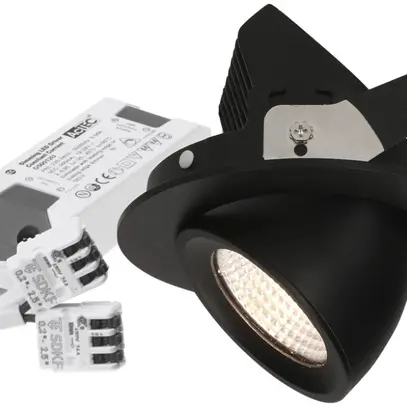 Spot LED INS MAX HAURI TURN 10.5W 3000K 960lm foro Ø91mm 50° nero 