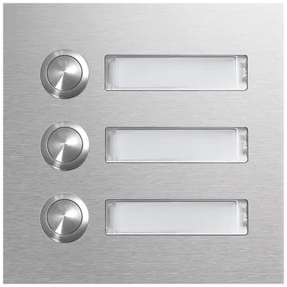 Plaque à poussoir Hager elcom.modesta avec plaque nominative LED, 3 appartements 