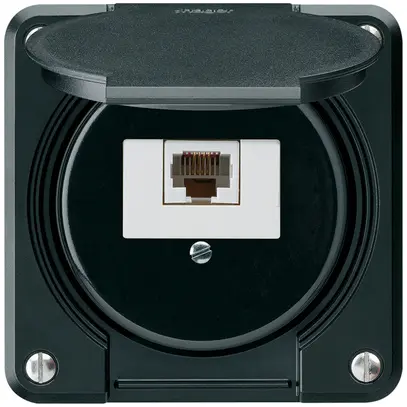 Boîte de raccordement ENC robusto IP55 noir 1×RJ45/u pour combinaison 