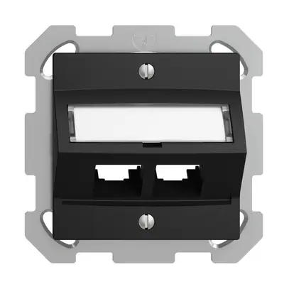 Kit de montage ENC S-One EDIZIOdue FM pour 2×RJ45 oblique, noir 