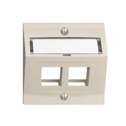 Kit montaggio EDIZIOdue F, con cappa di uscita obliqua, per 2×Keystone, crema 
