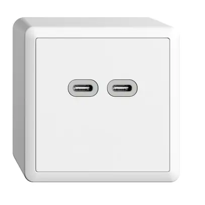 AP-Steckdose USB 18W 2×Typ C Feller EDIZIOdue FX54 230V 3600mA weiss 