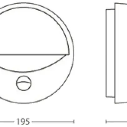 Applique Philips June PIR E27 1×12W IP44 195×135mm grigio 