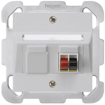 Prise ENC audio kallysto 1×gris clair borne à étrier 1 haut-parleur plaque fix. 