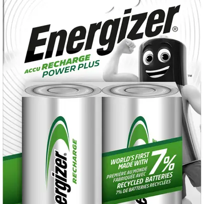 Accu NiMH Energizer Power Plus HR20/D, 1.2V, 2.5Ah, blister à 2 pièces 