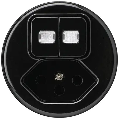 Inserto per combinazione luminosa basico 1/3+3/1L+tipo 13 nero 2 lenti 