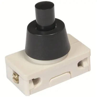 Interruttore a pulsante INS ELBRO, 2A/250V 1L, nero 