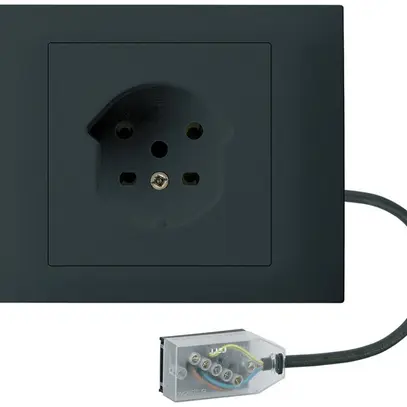 Prise INC kallysto T15 noir, pour câble plat Technofil 