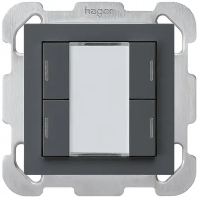 UP-Taster kallysto B KNX 4× RGB LED s/e-link anthrazit 