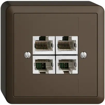 Prise AP 4×RJ45/s 4P sép.EDIZIOdue coffee ITplus 