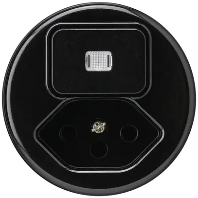Inserto per combinazione lum.INC basico 3/1L +T13 nero con protezione bambini 