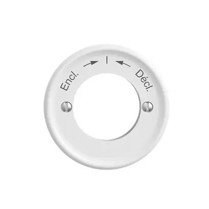 Kit frontale STANDARDdue Encl.->I<-Décl. bianco per pulsante girevole 