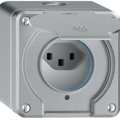 Prise AP robusto 1×type 23 lumineux IP55 aluminium 