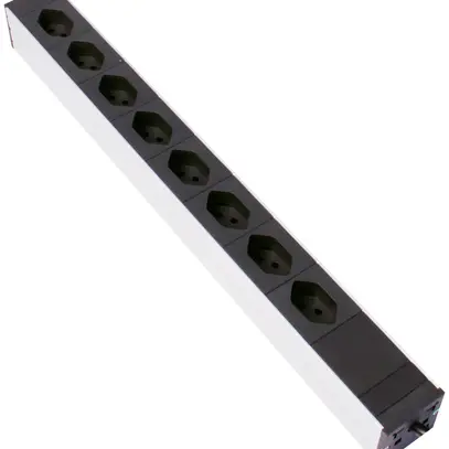 Prise multiple 19" Rittal 1UH 8×T13 250V 10A 2500W 3m 90° ne 