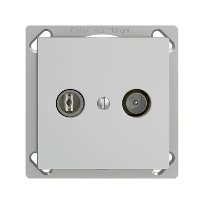 Presa TV-R INC EDIZIOdue 11dB grigio chiaro a banda larga 5…2000MHz, FMTE 