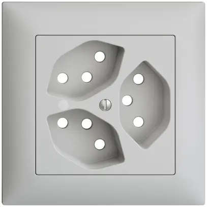 Kit frontal ENC EDIZIOdue gris clair 88×88mm 3×T13, lentille, 