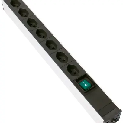 Steckdosenleiste 19" 1HE 7×T23 mit Schalter Td3×1.5mm² 3m schwarz 