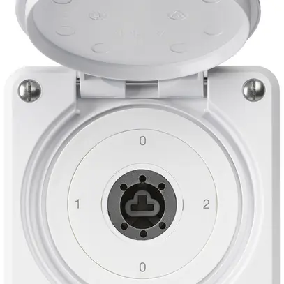 Interrupteur à clé ENC robusto IP55 avec clapet sans cylindre S2/1P blanc combi 