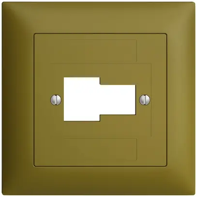 Kit frontale EDIZIOdue olive 88×88mm 1×TT 1×RJ45 
