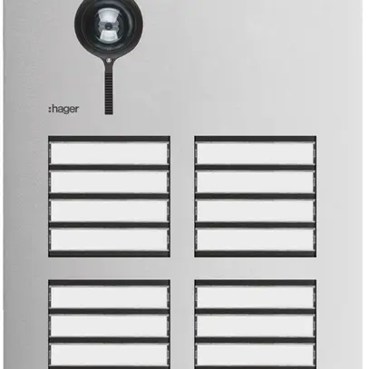 Poste vidéo externe Hager elcom.one 2-fils pour 16appartements acier fin 