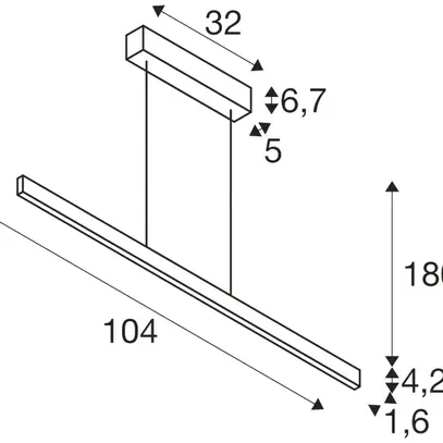 Lampada sospesa LED SLV ONE LINEAR 100 PD PHASE 24W 1250lm 2700/3000K ottone 