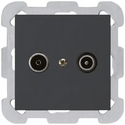 Presa di passaggio INC kallysto R/TV 19dB nero con piastra di fissaggio 