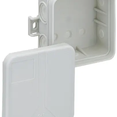 Boîte dérivation AP Sd7 vide 75×75×37mm, gris clair 